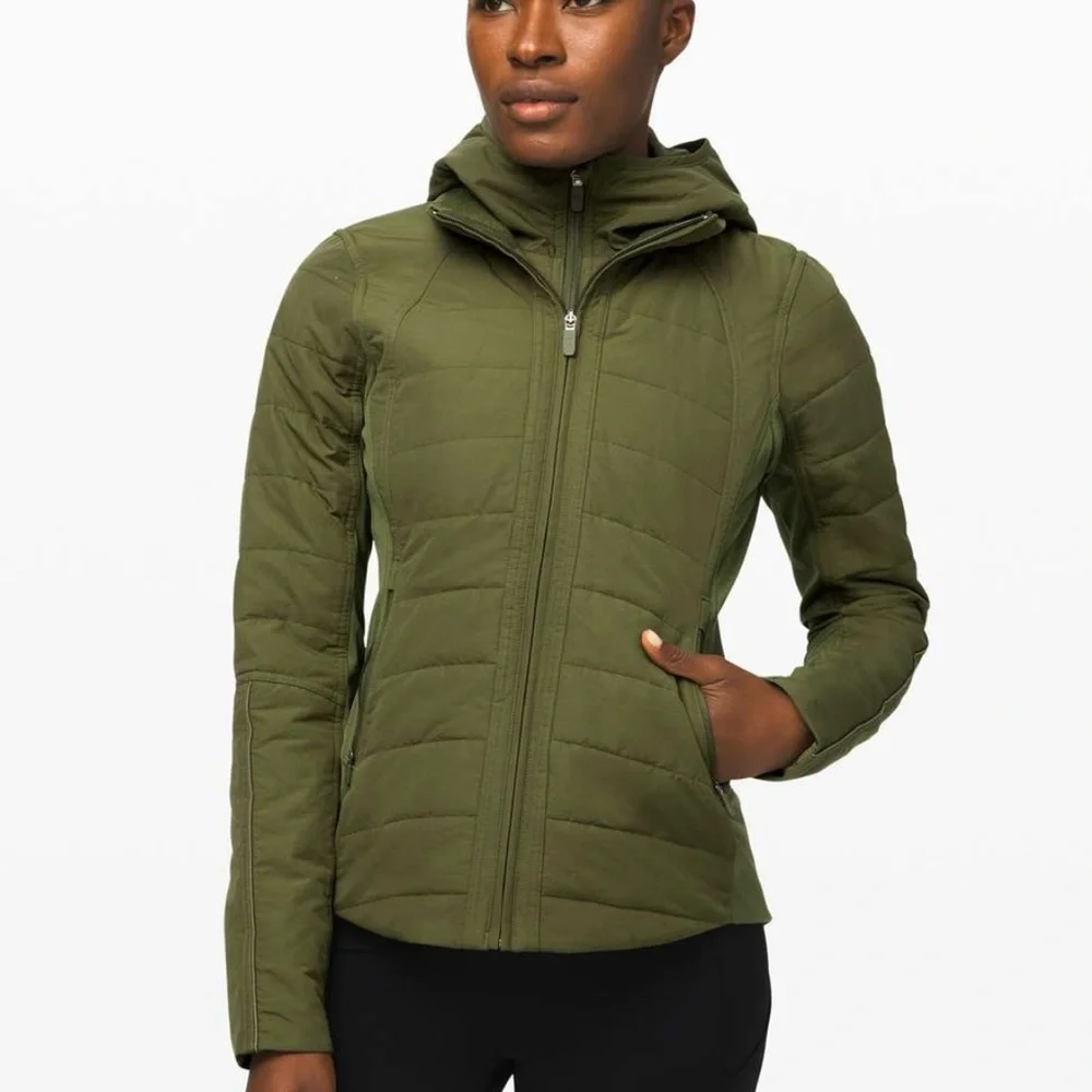 Olive Green Women's Hooded Jacket - Picture 1 of 15